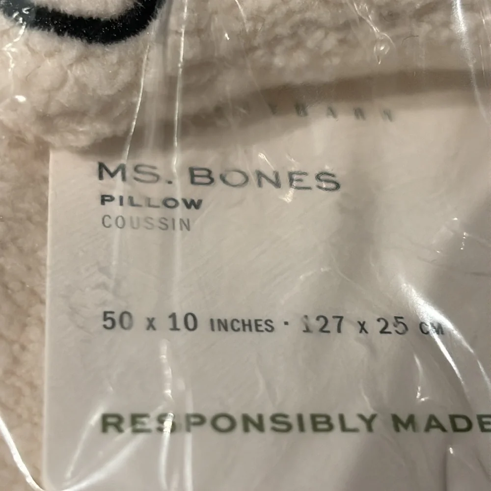 Pottery Barn Ms. Bones shaped pillow